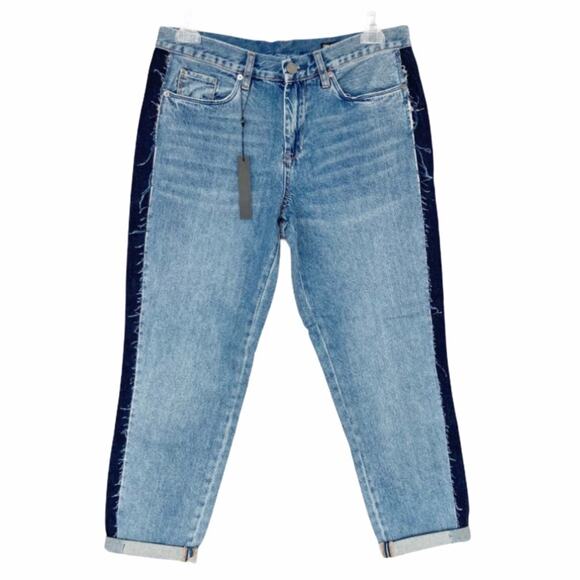 Blank NYC Two Toned Crop Girlfriend Jeans - Picture 1 of 5